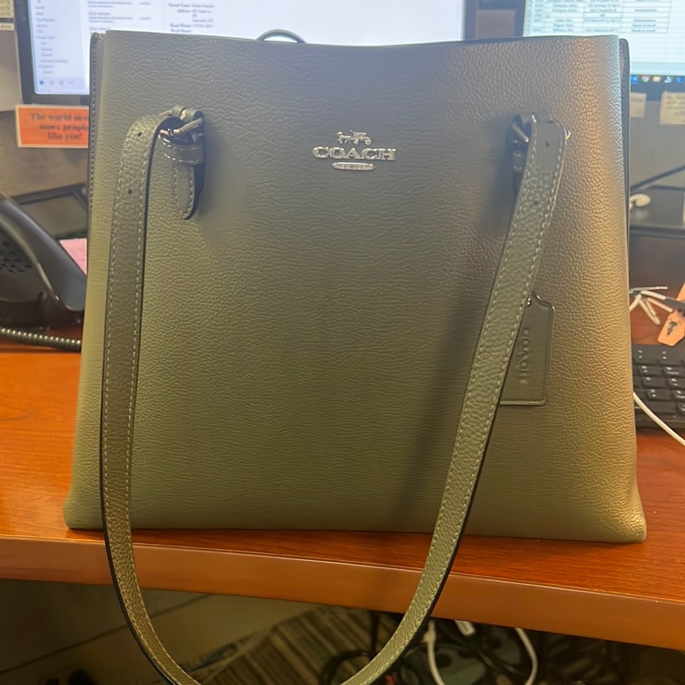 Coach should bag, olive green